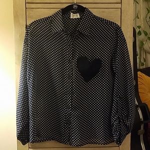 Polka dot shirt with heart pocket